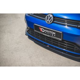 Накладка сплиттер на передний бампер на VW Golf VII R рестайл